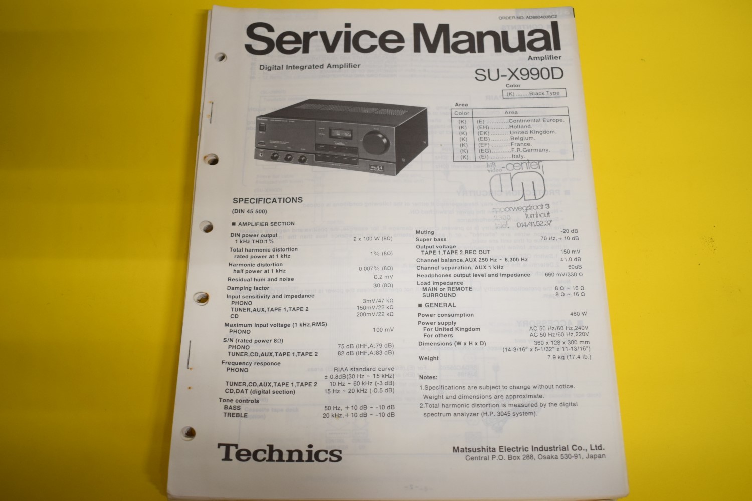 Technics SU-X990D Amplifier Service Manual  			